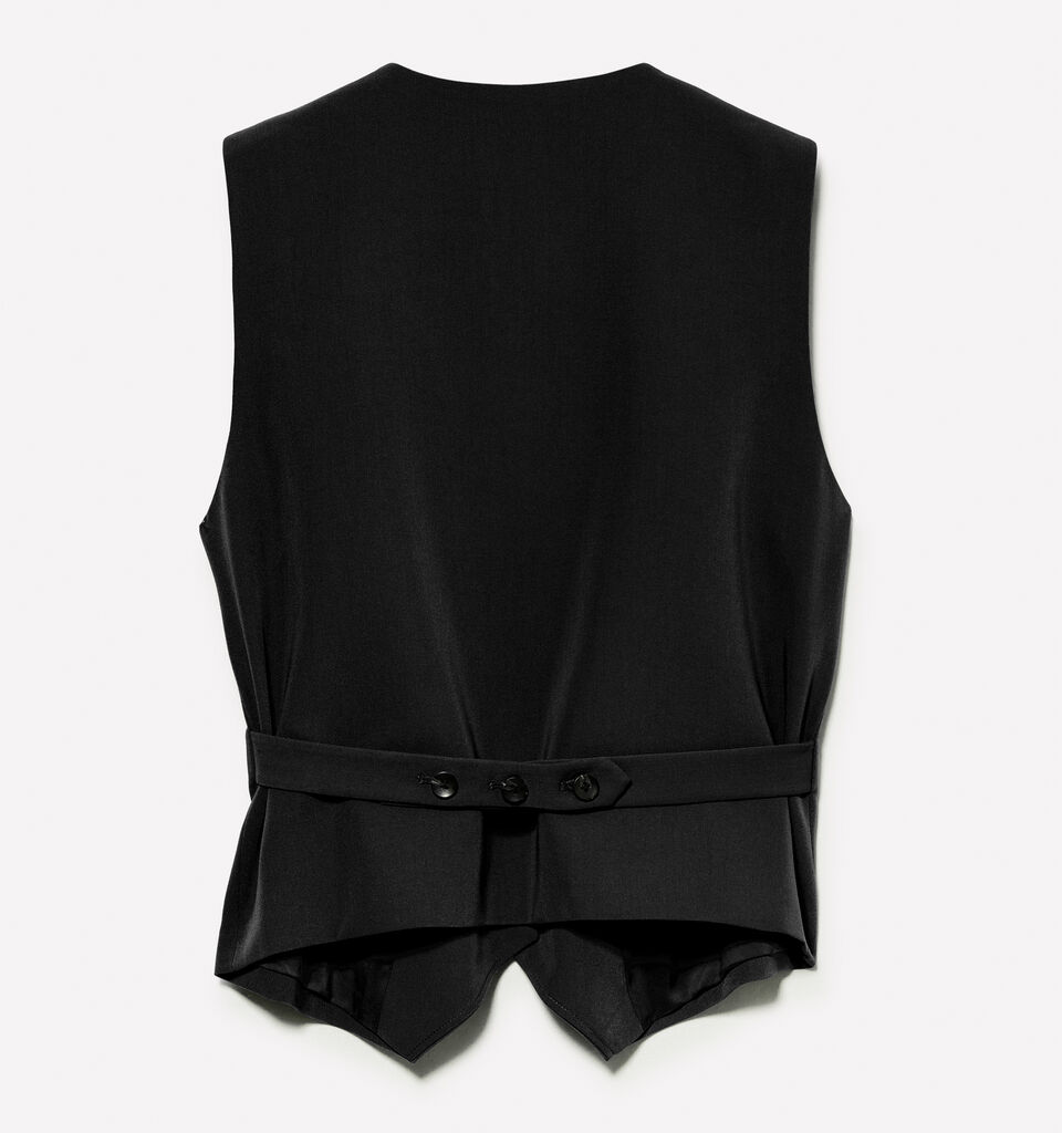 Black slim fit vest - women's vests and sleeveless jackets - Black | Sisley image number 6